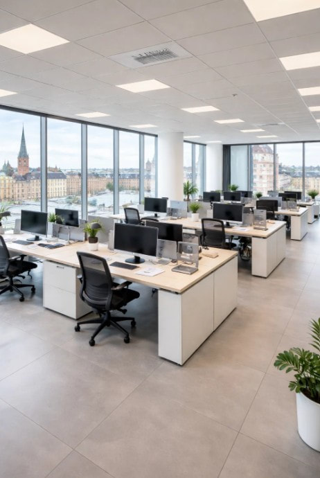 Office with a view over Stockholm